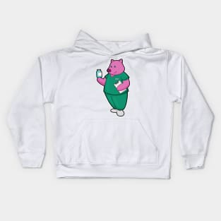 Pig as Nurse with Medicine Kids Hoodie